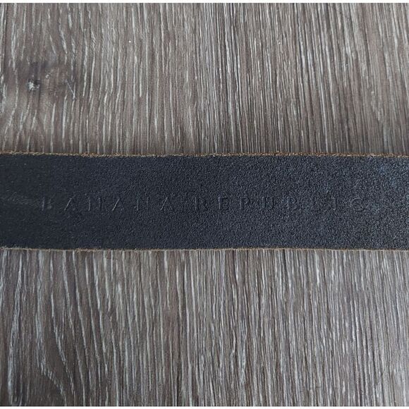 Black and Silver Leather Belt - Picture 4 of 7